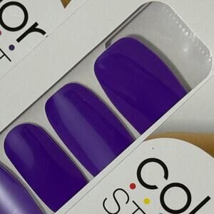 New Color Street “Supercharged” Bright Solid Neon Purple Nail Strips